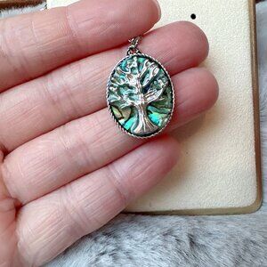 Tree of Life Abalone Medallion Necklace
